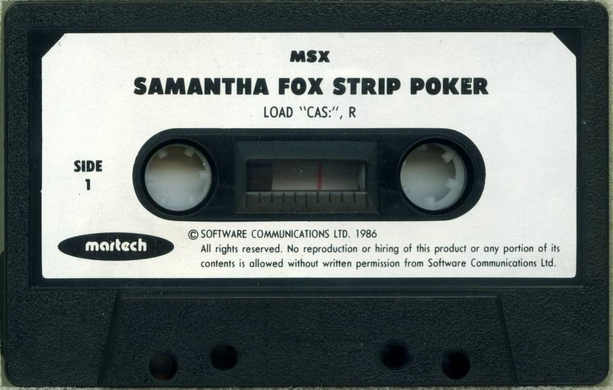 Samantha Fox Strip Poker box art for MSX
